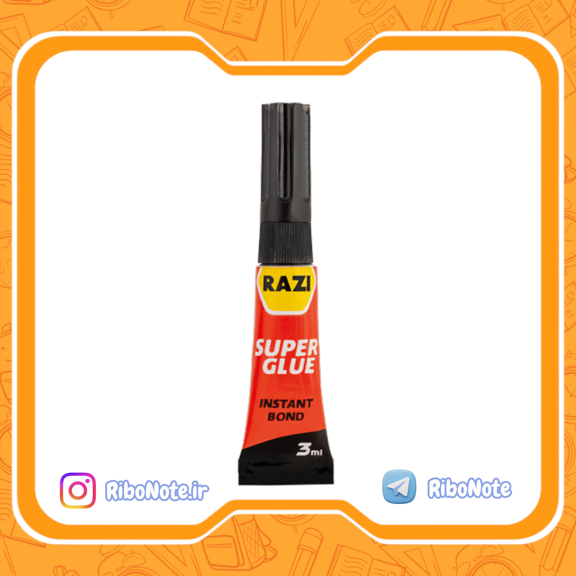 چسب قطره ای 3 گرم رازی سوپرگلو Super Glue بسته 12 عددی