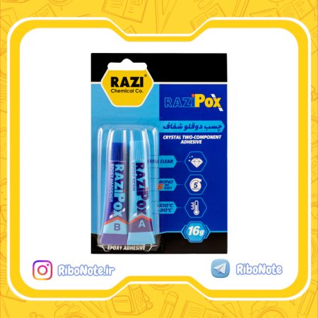 چسب دوقلو شفاف رازی مدل POX حجم 16 گرم