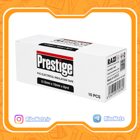 چسب برق رازی پرستیژ مدل Electrical Insulation Tape طول 8 یارد بسته 10 عددی