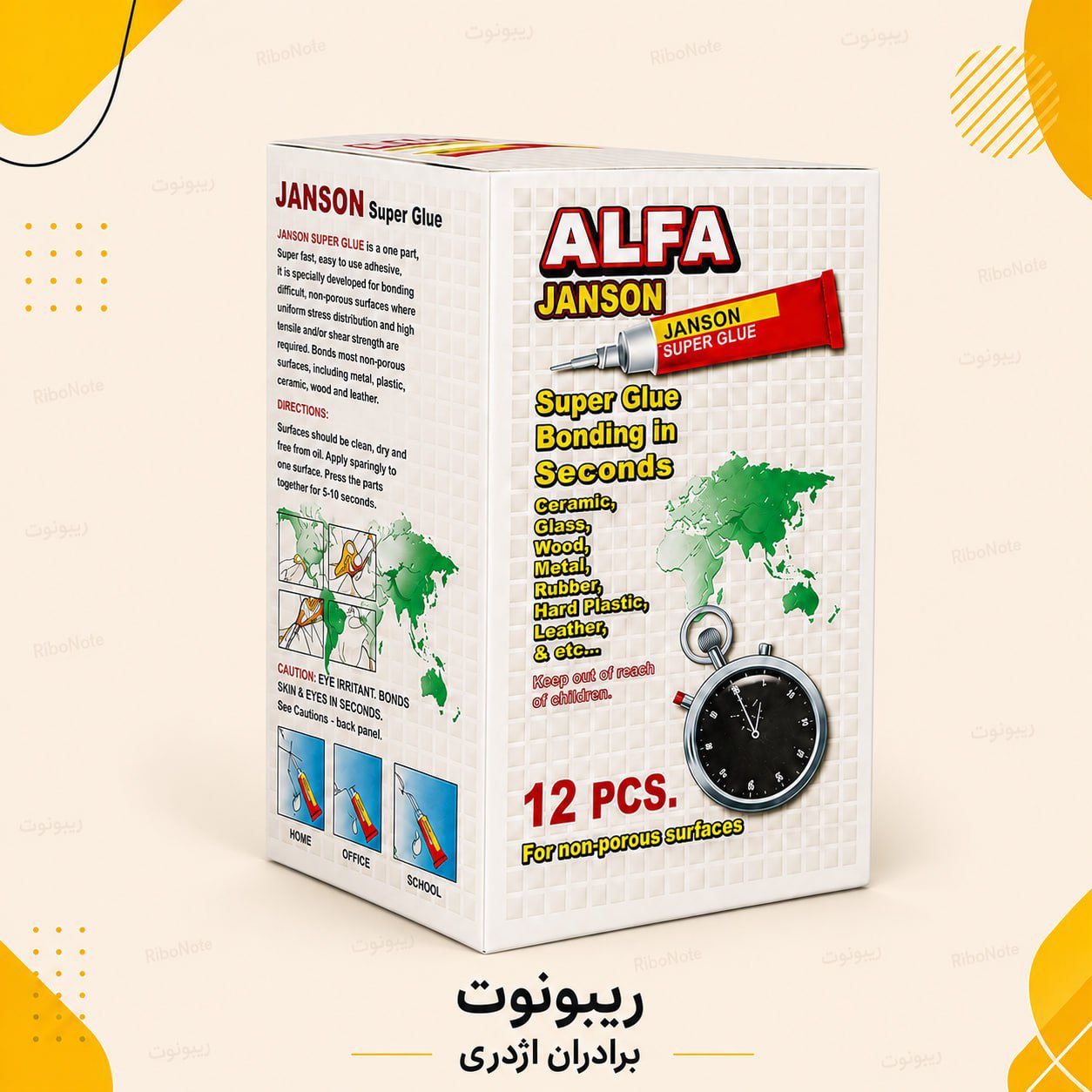 چسب قطره ای آلفا جانسون مدل کارتی-12 عددی